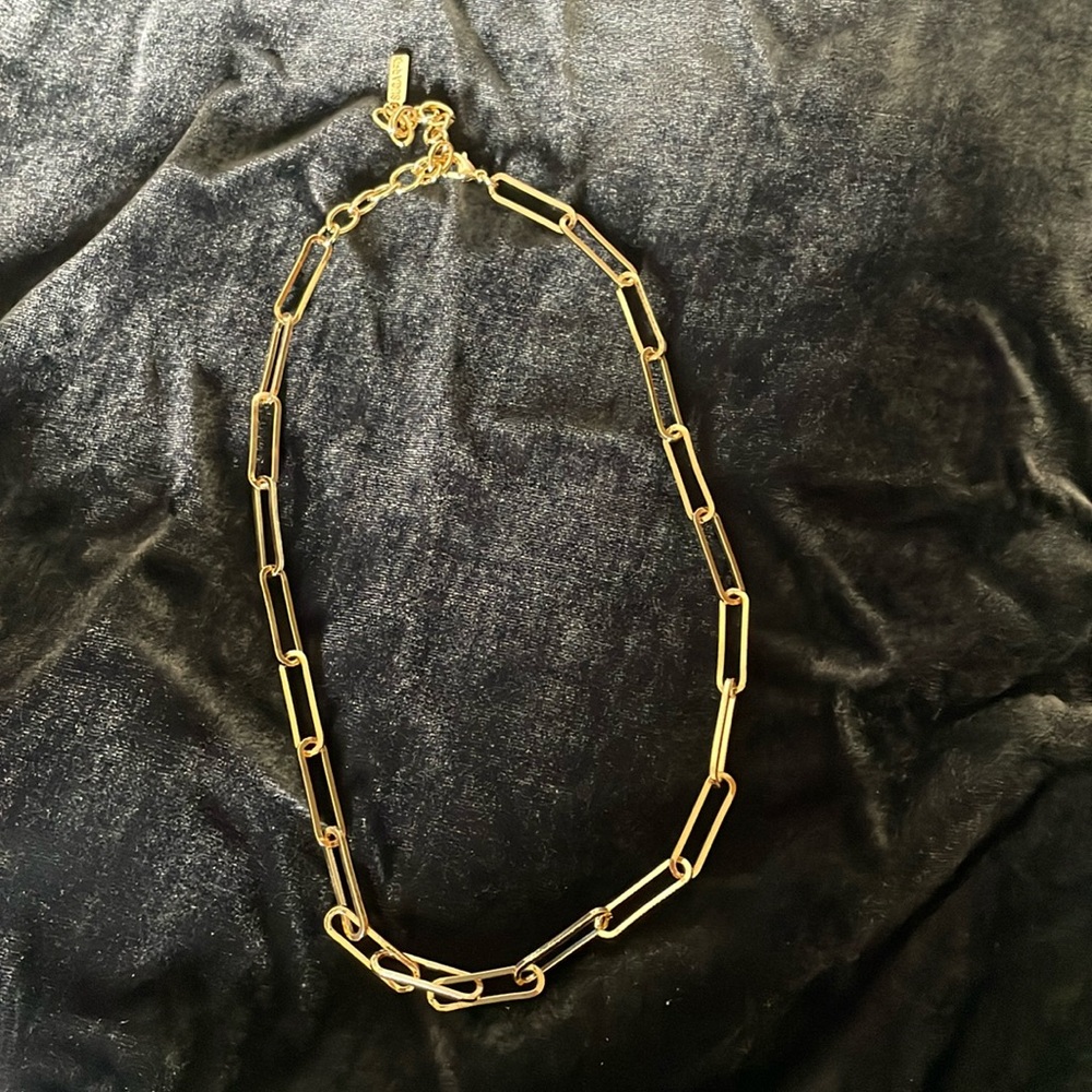 Necklace paperclip style gold necklace